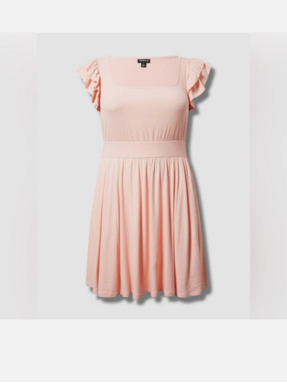 torrid Square Neck Flutter Sleeve Mini Dress in Blush Pink
